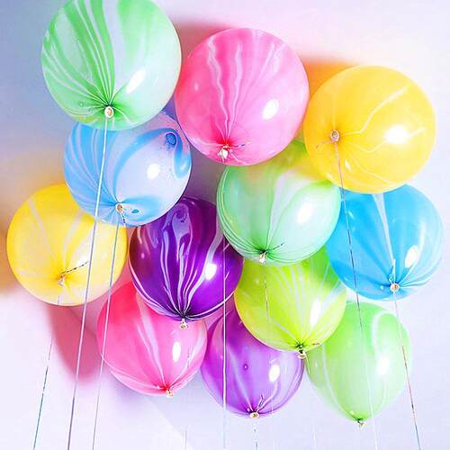 5/10pc 12inch Agate Marble Latex Balloons Colorful Wedding B