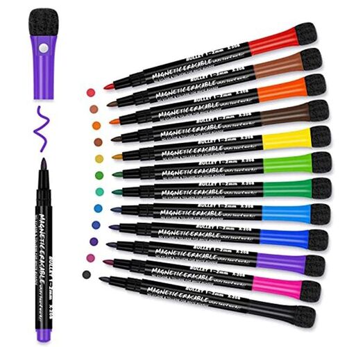 12Colors School Classroom Whiteboard Pen Dry White Board Mar