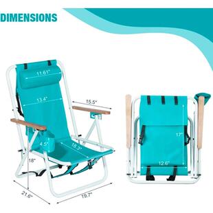 Folding Beach Chair Set of 2 for Adults,4 Position Portable