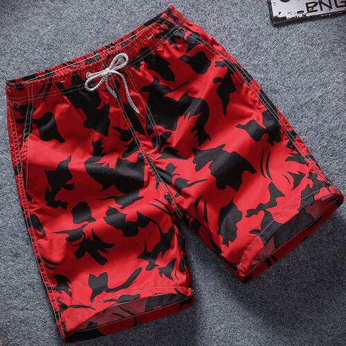 Mens Beach Pants Summer New Quick-drying Loose Five-point L