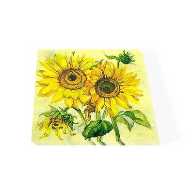 20pcsPac 33cm 2-Ply Sunflower Printed Coloured Napk Housewar
