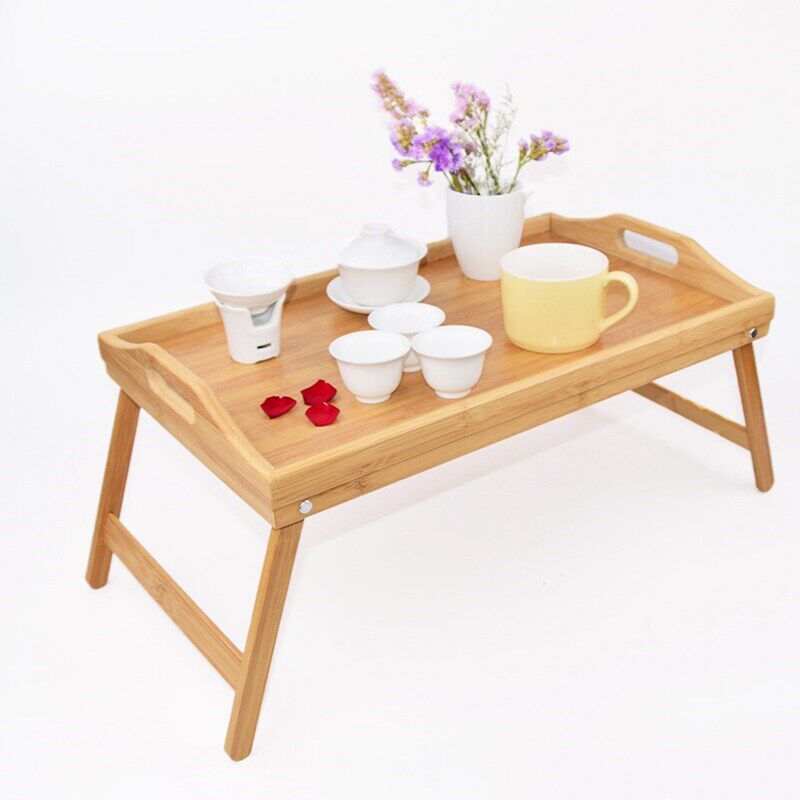 Portable Bamboo Wood Bed Tray Breakfast Laptop Desk Tea Food图片