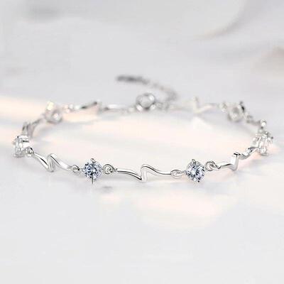 Korean Fashion Blue White Zirconia Elegant Sweet Delicate