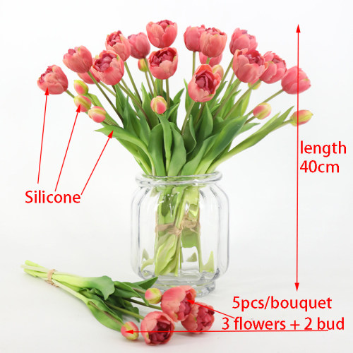 New Silicone Tulip Artificial Flower Real Touch Bouquet 40CM
