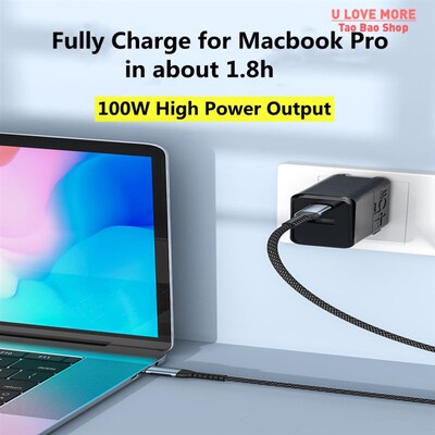 USB C To USB Type C Cable 100W 60W PD Fast Charger Cord Usb