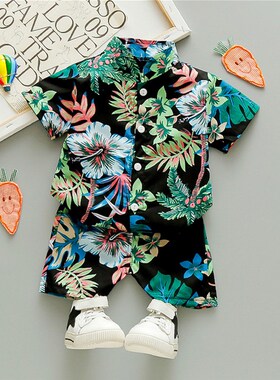 0-5Y Kids Baby Boy Clothes Boho Summer Floral Print Sets 2Pc
