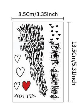 Joker Tattoos 8 Sheets, Halloween Temporary Tattoos for Men,