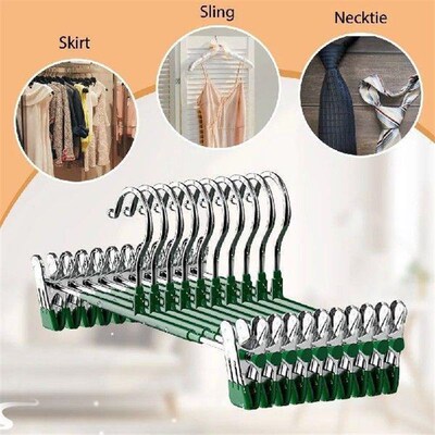 10PCS Metal Trouser Hanger Non Slip Pants Skirt Hangers