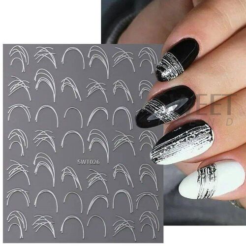 Spider Gel Line Nail ers Metal Silver White Irregular Graffi