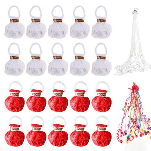 10/20Pack White Sreamers Poppers Wedding Decorations Paper C