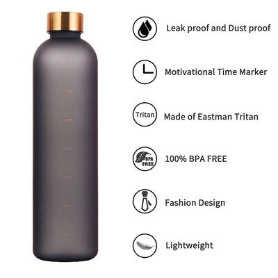 1 Liters Water Bottle Motivational Drinking Bottle Sports Wa