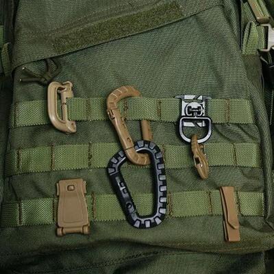 Tactical D-Ring Grimlock Carabiner Clip MOLLE Webbing Attach