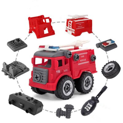 4pcs Kids DIY Construction Toys Engineering Car Fire Truck S
