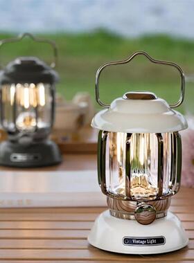 Outdoor Camping Lantern Portable USB Rechargeable Lamp Retro