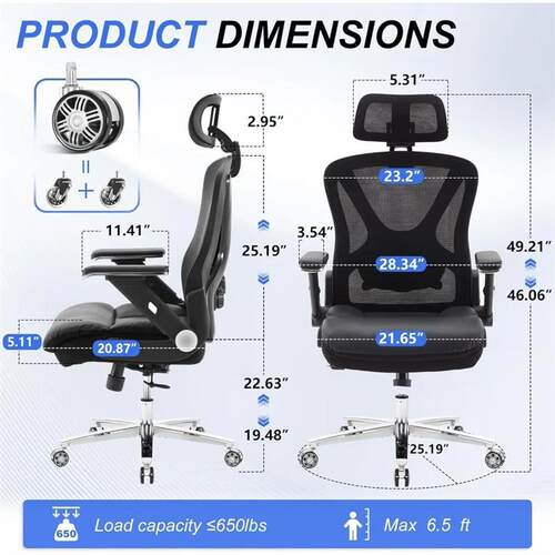 650lbs Ergonomic Office Chair,Upgrade Big and Tall Office Ch