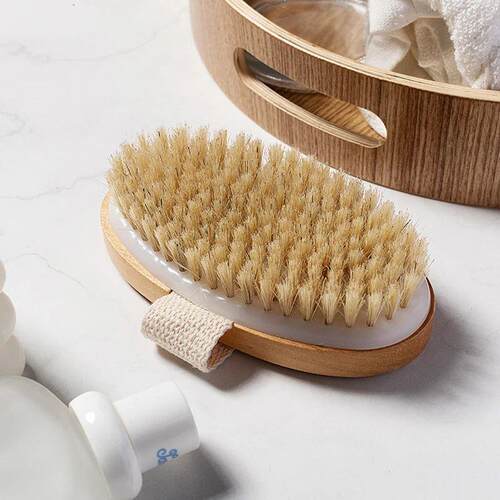 Natural  Bristle Brush Soft Wet Dry Skin Body SPA Brush Bath