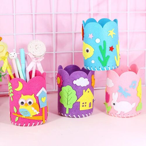 Kids DIY Craft Pencil Holder Educational Toys For Children C
