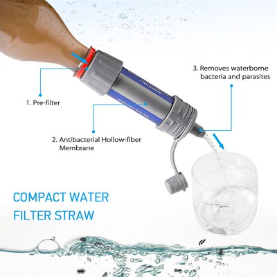1/2Pcs Outdoor Survival Water Filter Straw Camping Equipment