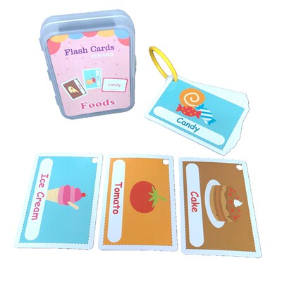 Kids Montessori Baby Learn English Word Card Flashcards Toys