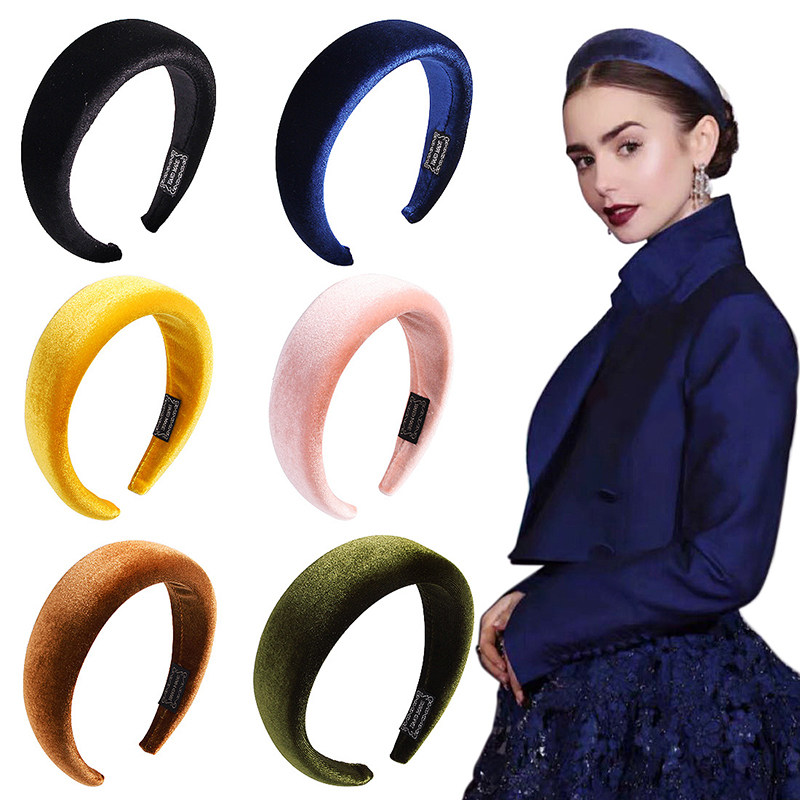 Fashion Padded Headbands for Women Wide Bezel Hairbands Thic图片