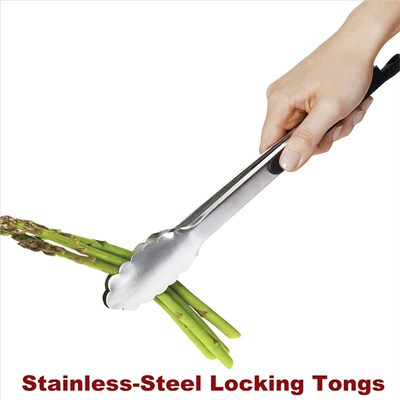 Stainless-Steel Locking Tongs Kitchen Tongs