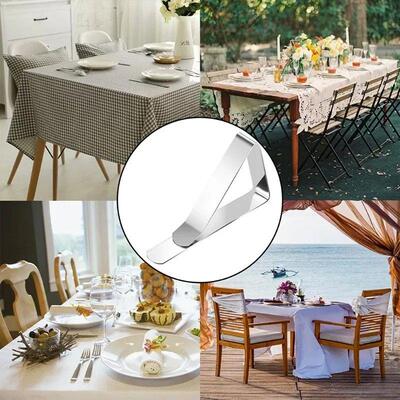 4-12Pc Heavy Duty Stainless Steel Tablecloth Clips Picnic Ta
