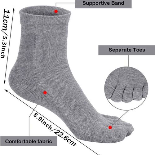 5Pars Toe Socks Crew Socks Men and Women Fve Fngers Socks Br