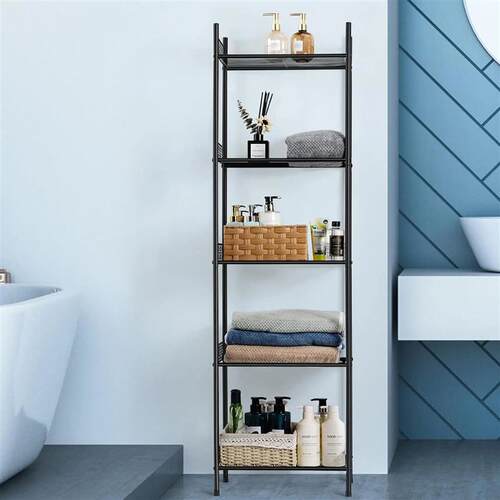 Narrow towel rack with five layers of storage for household