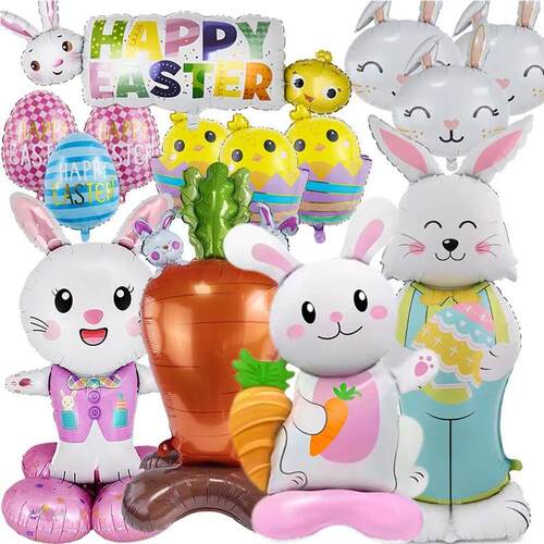 Easter Balloon Decor Large Foil Balloon Easter Standing Rabb