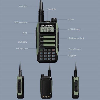 2025 Baofeng UV-16 Max IP68 Waterproof Walkie Talkie Dual Ba