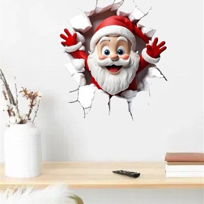 Christmas Santa Claus Toilet Sticker New Year decoration