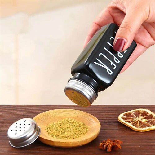 Glass Bottles Salt Pepper Shaker Condiment Storage Container