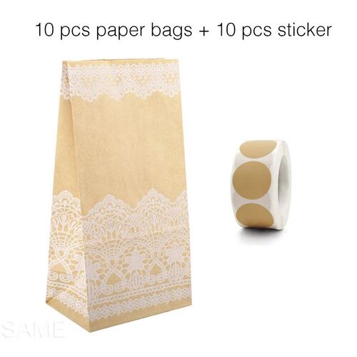10 Pcs Bags and er Stand Up Colorful Solid Stripe Polka Dot