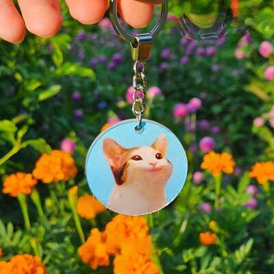 Pop Cat Keychain Cute kitten HD popular dynamic pendant crea