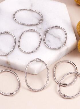 10pcs Alloy Open Back Bezel Pendants Rectangle Oval Round Fr