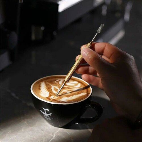 Stainless Steel Coffee Pull Flower Needle Carved Stick