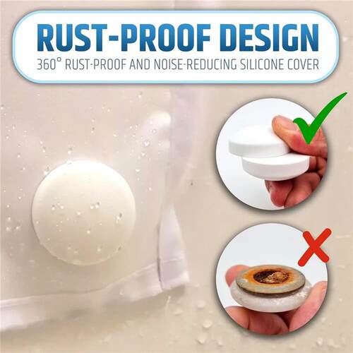 1/2pair Magnetic Shower Curtain Weights, White Round 360 S