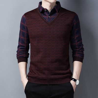 Winter Fashion Mens Sweater Fleece Thickened Knitted Men Cl