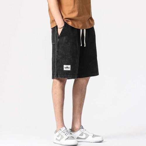 Summer Thin Black Outerwear Casual Shorts Mens Loose Large