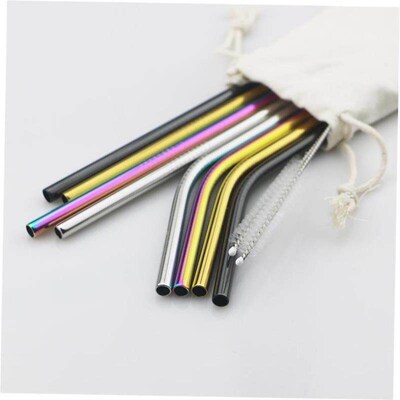 Metal Drinking Straw  Stainless Steel Colorful Straws Reusab