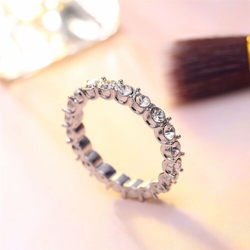 IPARAM Fashion Silver Color Rhinestone Zircon Ring Women Ele