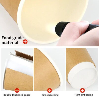 10/20/50pcs Disposable Paper Cups Kraft Paper Cups Coffee Mi