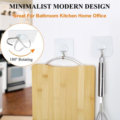 Adhesive Hooks Wall Hooks for Hanging Transparent Waterproof