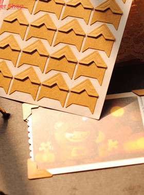 24pcs Scrapbook For Photos Vintage Corner Kraft Paper Sticke