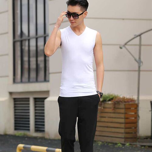 Tall Inner Wear Blue Whale Modal Long Summer Thin Vest Youth