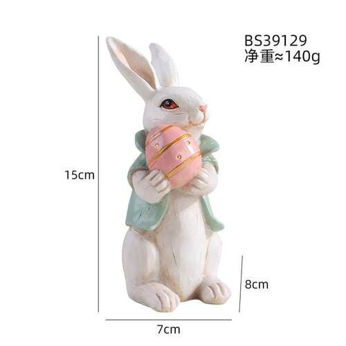 Easter Bunny Statue Holding Colored Eggs Bedroom & Living Ro