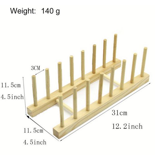 DIY Bamboo Drainer Wooden Dish Rack Plates Holder Kitchen St