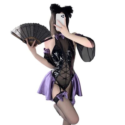 Genshin Impact Fischl Cosplay Halloween Maid Dress Nightwear