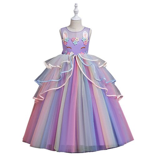 Childrens Dress Girls Puff Mesh Princess Dress Festival Ta