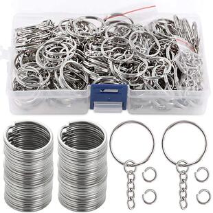 50pcs Metal Keychains with Split Ring Link Chains Car Key Ri